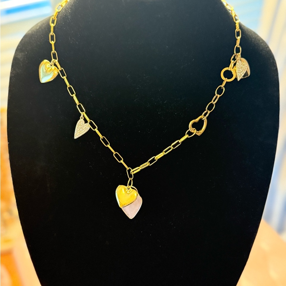 Gold Heart Charm Necklace